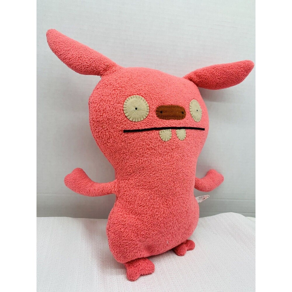 UglyDoll Pink Coral Puglee Plush 2007 Soft Stuffed Animal Felt Eyes Nose 12" - Picture 4 of 9